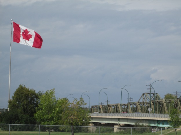 Canadian Flag with Bridge